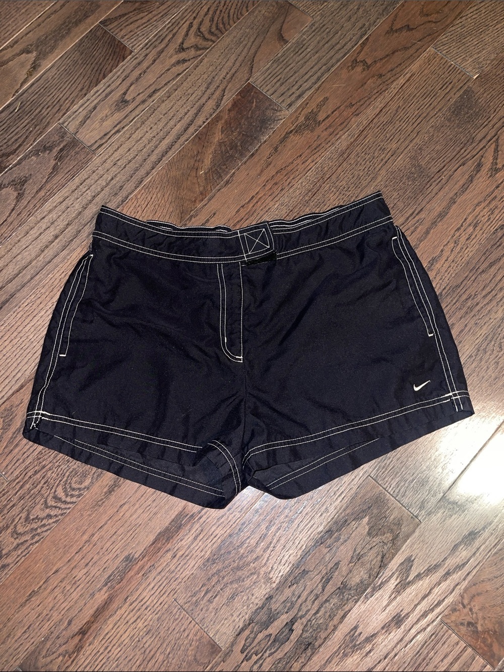 Nike Black Athletic Shorts with White Contrast Stitching